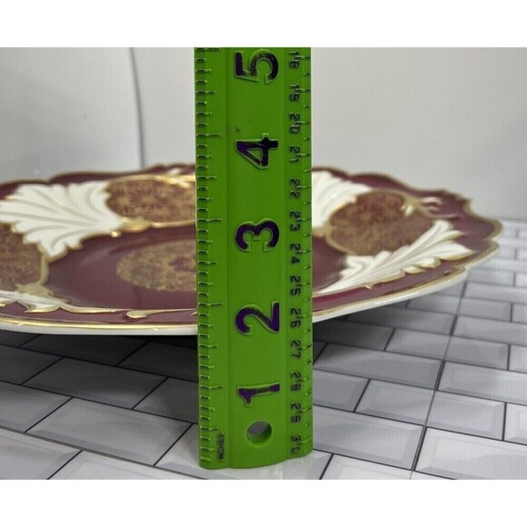 Weimar Katharina Jutta Red/ White Porcelain Cake Stand Made In Germany - Picture 14 of 16